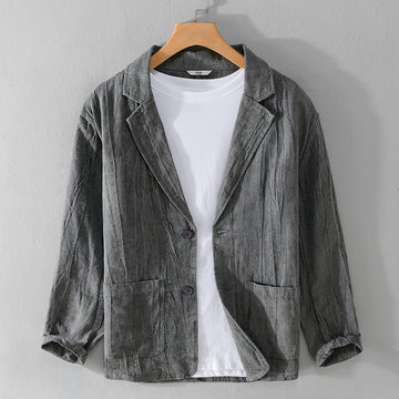 Men's Long Sleeve Linen Loose And Simple Shirt Coat