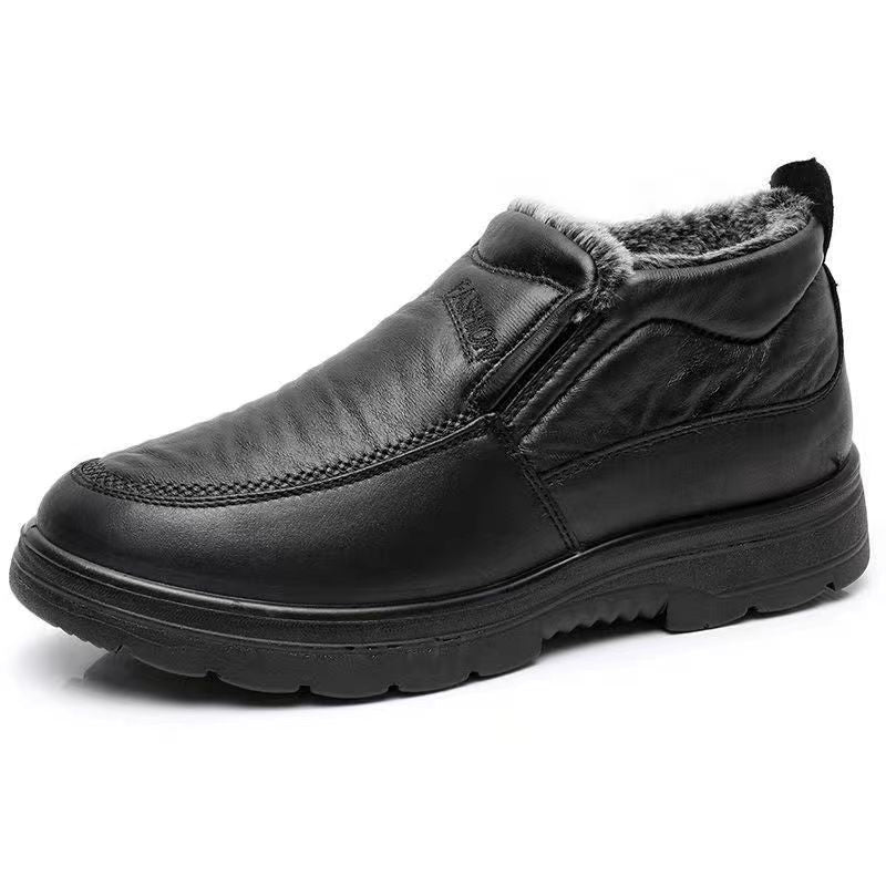 Winter Middle-aged And Elderly Thickened Non-slip Waterproof Fleece-lined Cotton Shoes